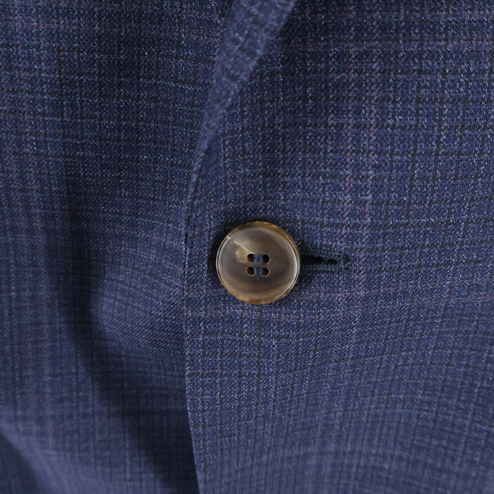 GUCCI(グッチ) チェック ウール 2B シングル テーラードジャケット ネイビー