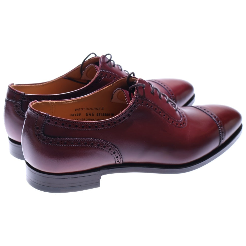 Crockett&Jones(クロケットアンドジョーンズ) Westbourne ストレートチップ オックスフォード レザー ダービー ドレスシューズ バーガンディ 20126A-B05L1