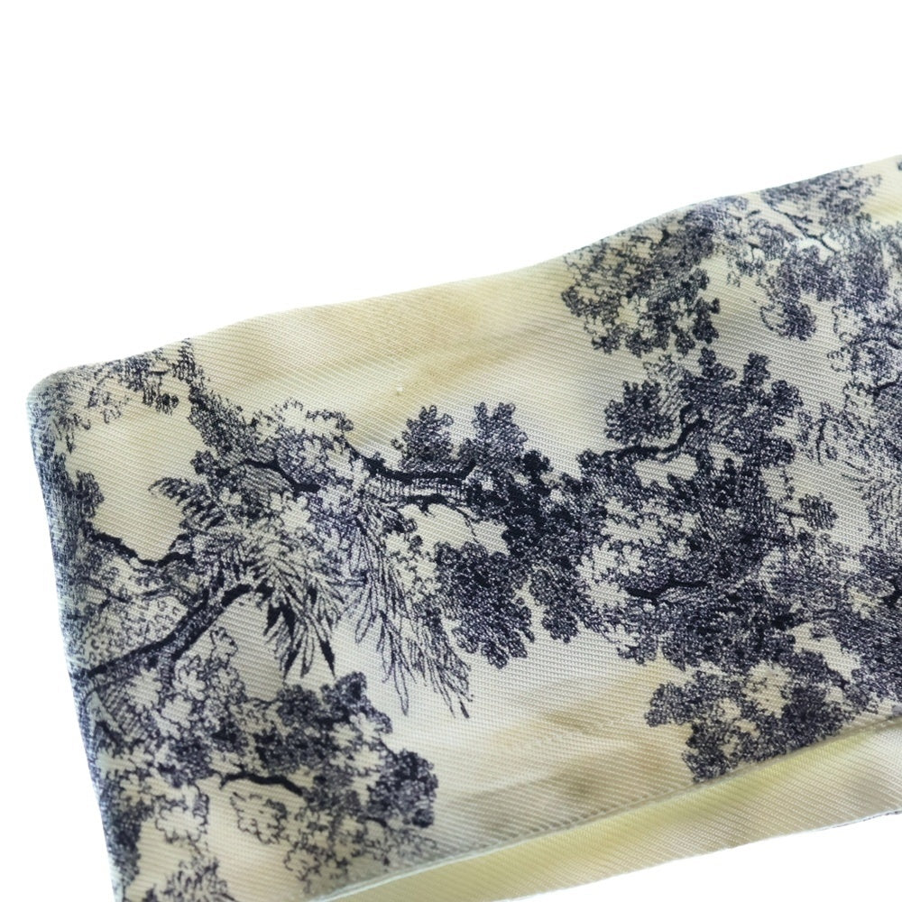 Christian Dior(クリスチャンディオール) ミッツァ ツイリー ロゴ シルク スカーフ 花柄 ホワイト