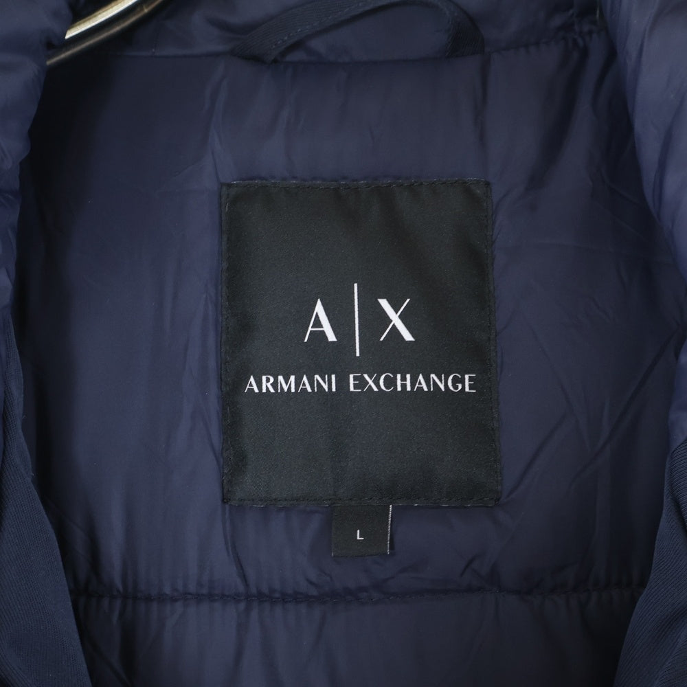 Armani Exchange(アルマーニ エクスチェンジ) パテッド ジップアップ ファー付き Pコート ブラック 6GZLG1 ZNDKZ