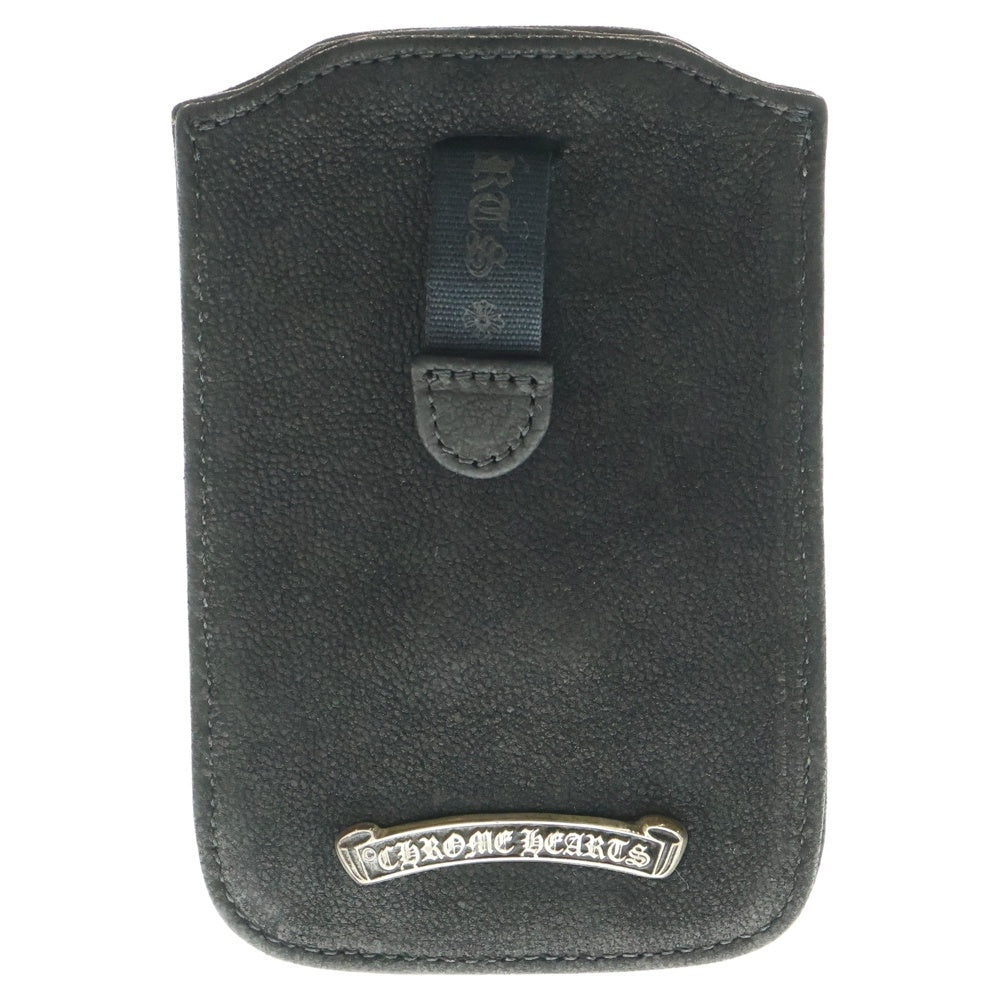 CHROME HEARTS(クロムハーツ) フレアニー デストロイレザー スマホホルダー ケース ブラック