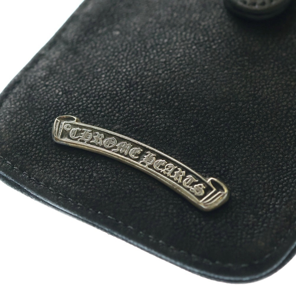 CHROME HEARTS(クロムハーツ) フレアニー デストロイレザー スマホホルダー ケース ブラック