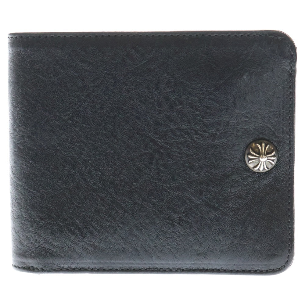 CHROME HEARTS(クロムハーツ) 1SNAP 1スナップ クロス ボールボタン レザーウォレット 財布 ブラック BCA361