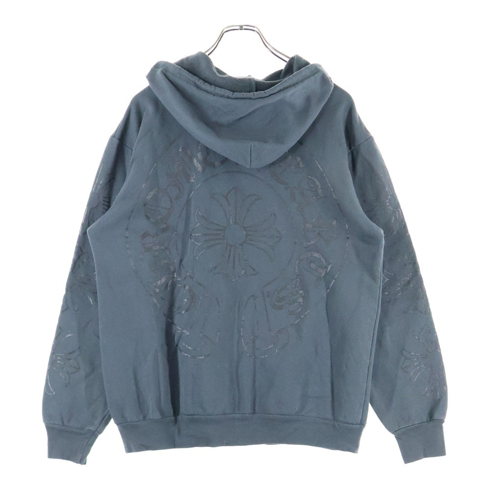 CHROME HEARTS(クロムハーツ) OLD CH PLUS 袖CHプラスプリント スウェット ジップパーカー グレー