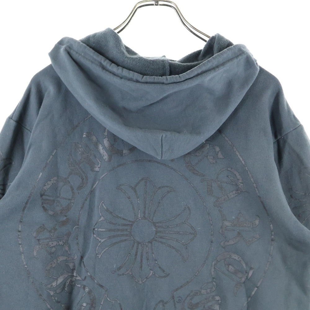 CHROME HEARTS(クロムハーツ) OLD CH PLUS 袖CHプラスプリント スウェット ジップパーカー グレー