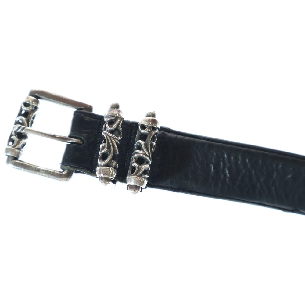 CHROME HEARTS(クロムハーツ) BLT ROLLER 3PC1.5inch 3PCローラーバックル レザーベルト シルバー BCA357