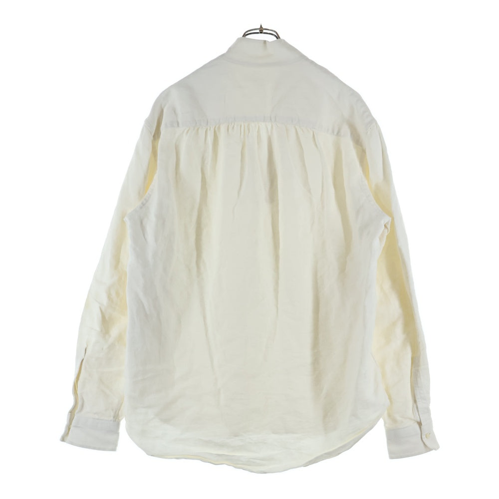 NO BRAND(ノーブランド) BOURRIENNE Paris X (ブリエンヌ パリ ディス) リネン プルオーバー 長袖シャツ アイボリー 11-207-10-020435