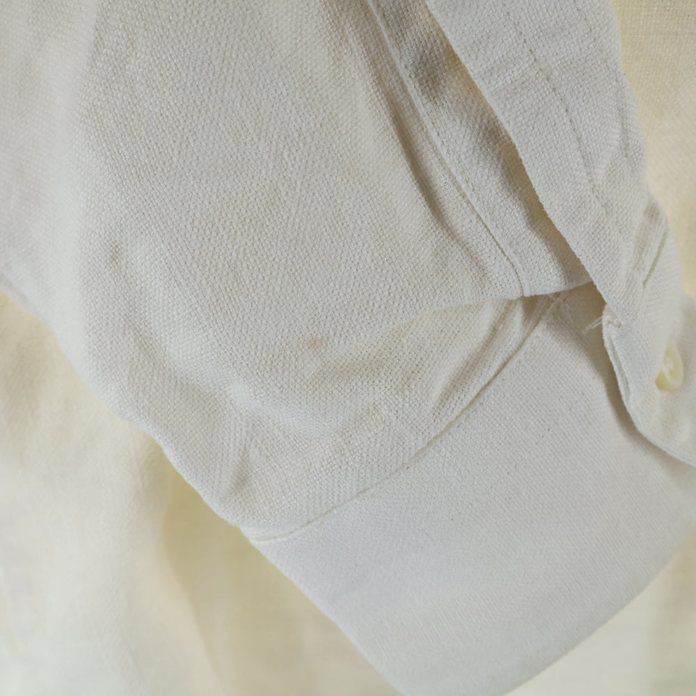 NO BRAND(ノーブランド) BOURRIENNE Paris X (ブリエンヌ パリ ディス) リネン プルオーバー 長袖シャツ アイボリー 11-207-10-020435