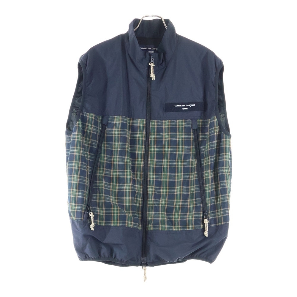 COMME des GARCONS HOMME(コムデギャルソンオム) 24SS メッシュ総裏地 フルジップ ドローストリング オーバー ベスト ブラック HM-V002