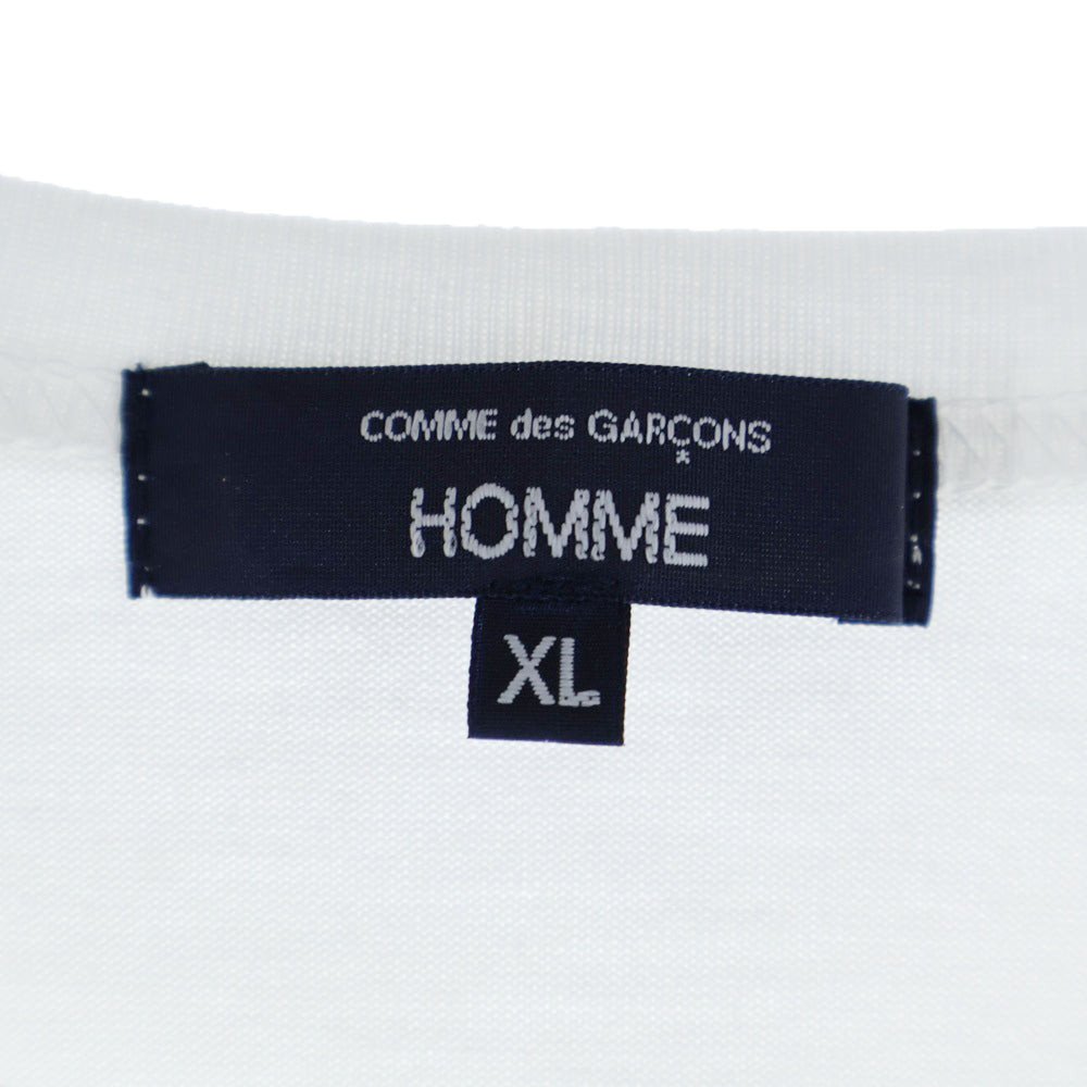 COMME des GARCONS HOMME(コムデギャルソンオム) Cotton Jersey Garment Print Tee ロゴプリント 半袖Tシャツ ホワイト HO-T101