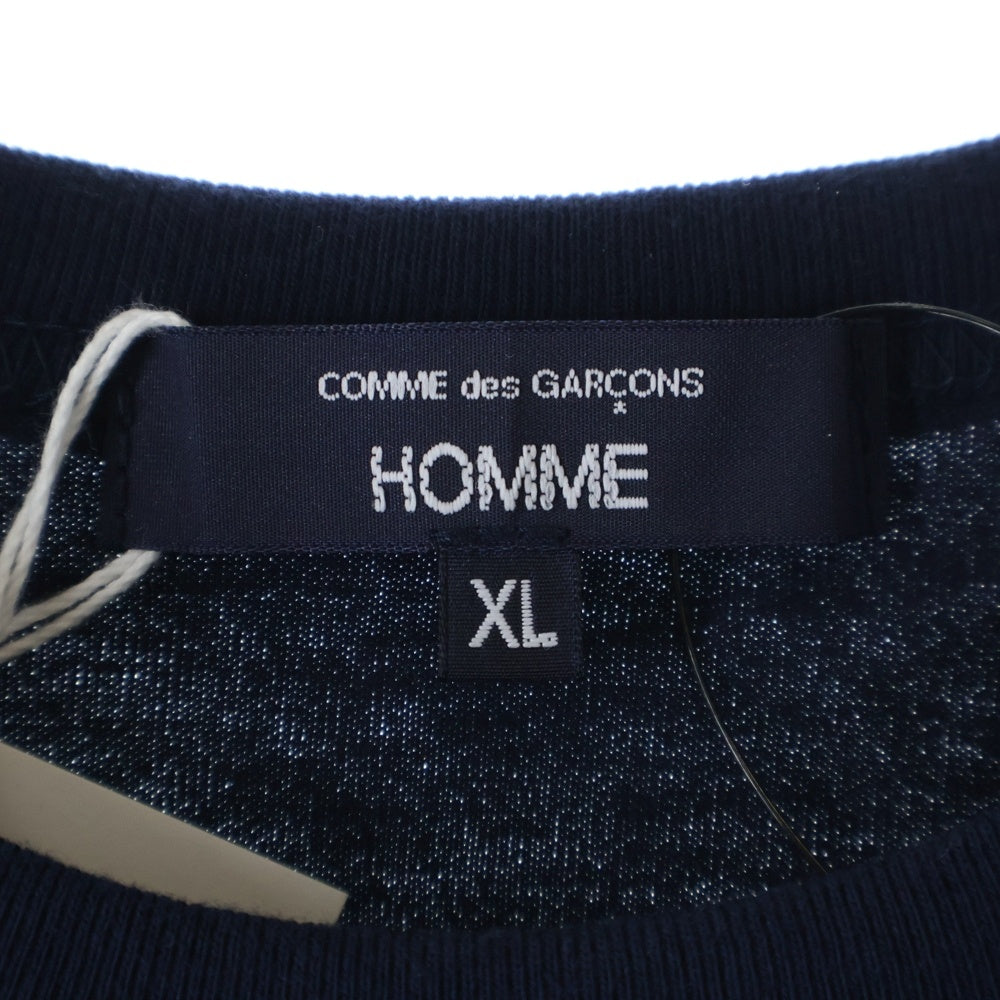 COMME des GARCONS HOMME(コムデギャルソンオム) Cotton Jersey Garment Print Tee ロゴプリント 半袖Tシャツ ネイビー HO-T101
