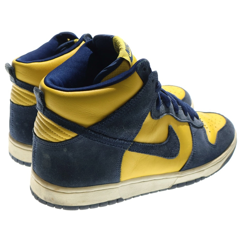 NIKE SB(ナイキエスビー) 【観賞用20005年製】DUNK HIGH MICHIGAN ダンク ミシガン ハイカットスニーカー イエロー/ネイビー US9.5/27.5cm 305050-741