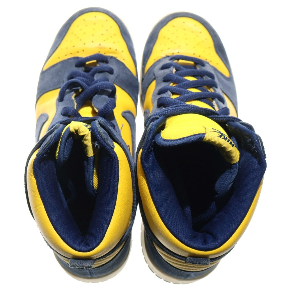 NIKE SB(ナイキエスビー) 【観賞用20005年製】DUNK HIGH MICHIGAN ダンク ミシガン ハイカットスニーカー イエロー/ネイビー US9.5/27.5cm 305050-741