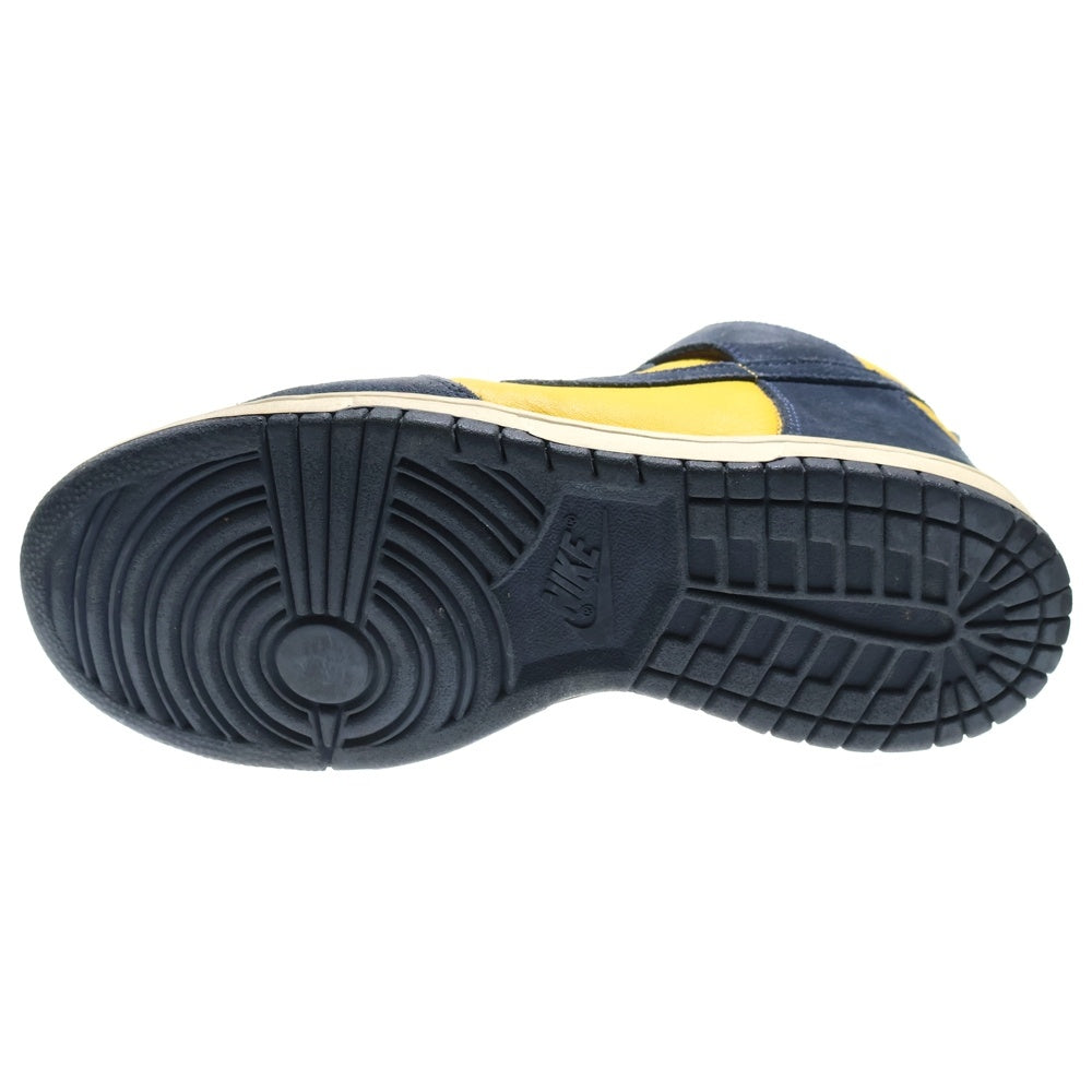 NIKE SB(ナイキエスビー) 【観賞用20005年製】DUNK HIGH MICHIGAN ダンク ミシガン ハイカットスニーカー イエロー/ネイビー US9.5/27.5cm 305050-741