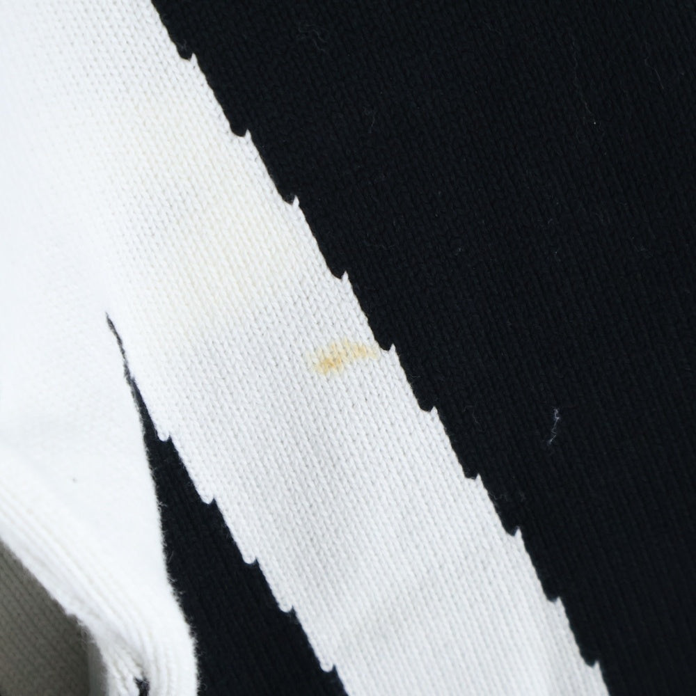 STUSSY(ステューシー) 22AW STOCK SWEATER ストック 両面ロゴ コットン ニットセーター ブラック/ホワイト 117152