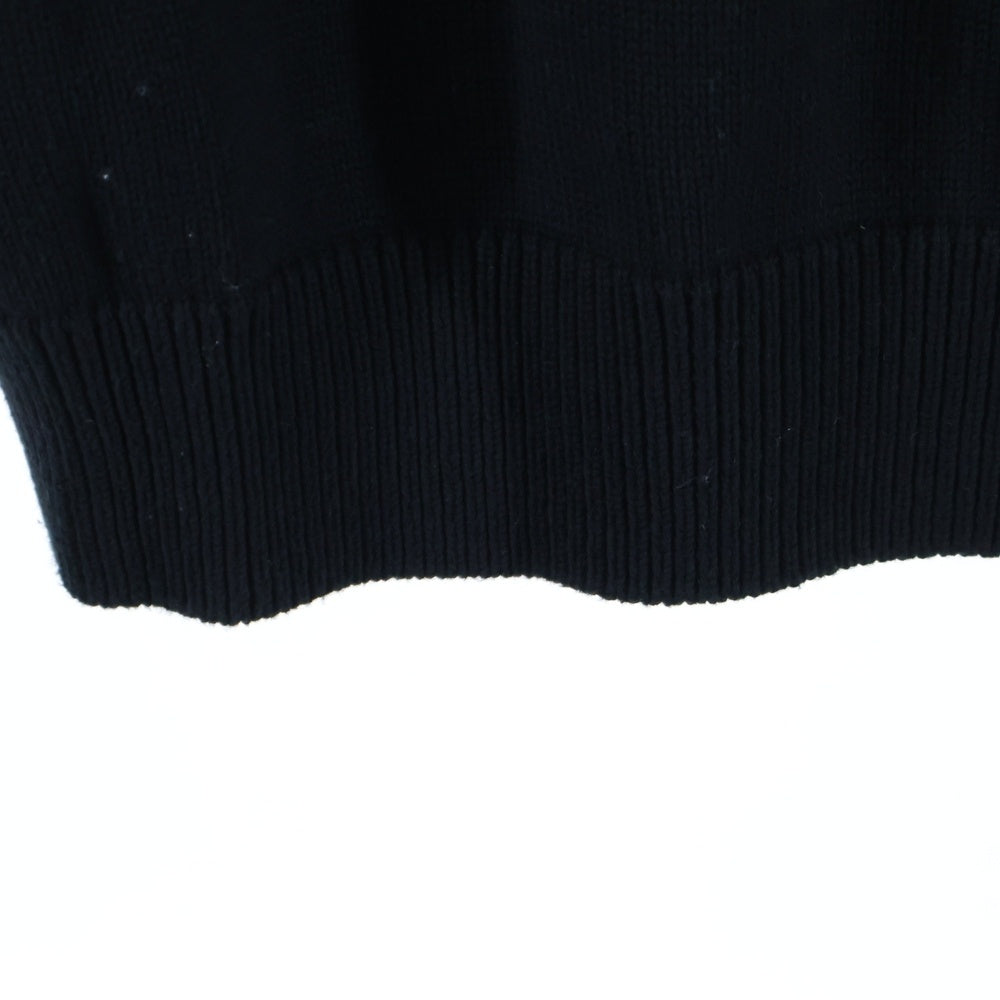 STUSSY(ステューシー) 22AW STOCK SWEATER ストック 両面ロゴ コットン ニットセーター ブラック/ホワイト 117152