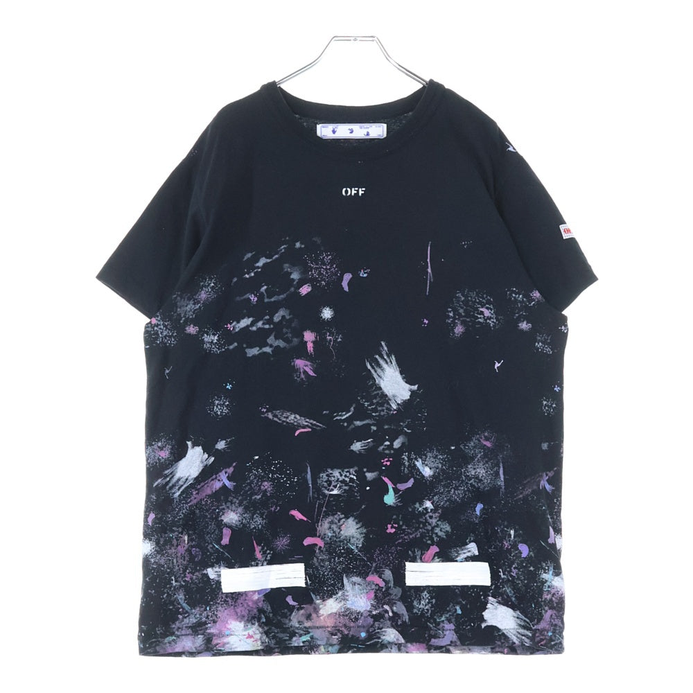 OFF-WHITE(オフホワイト) 21SS Galaxy Brushed Arrows T-Shirt ギャラクシー ブラッシュド アロー バックロゴプリント クルーネック半袖Tシャツ カットソー ブラック OMAA002G20JER008