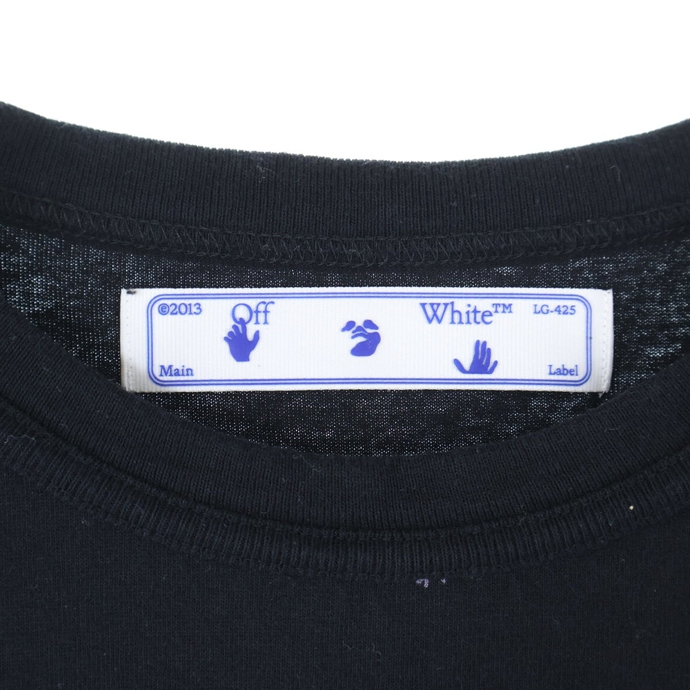 OFF-WHITE(オフホワイト) 21SS Galaxy Brushed Arrows T-Shirt ギャラクシー ブラッシュド アロー バックロゴプリント クルーネック半袖Tシャツ カットソー ブラック OMAA002G20JER008