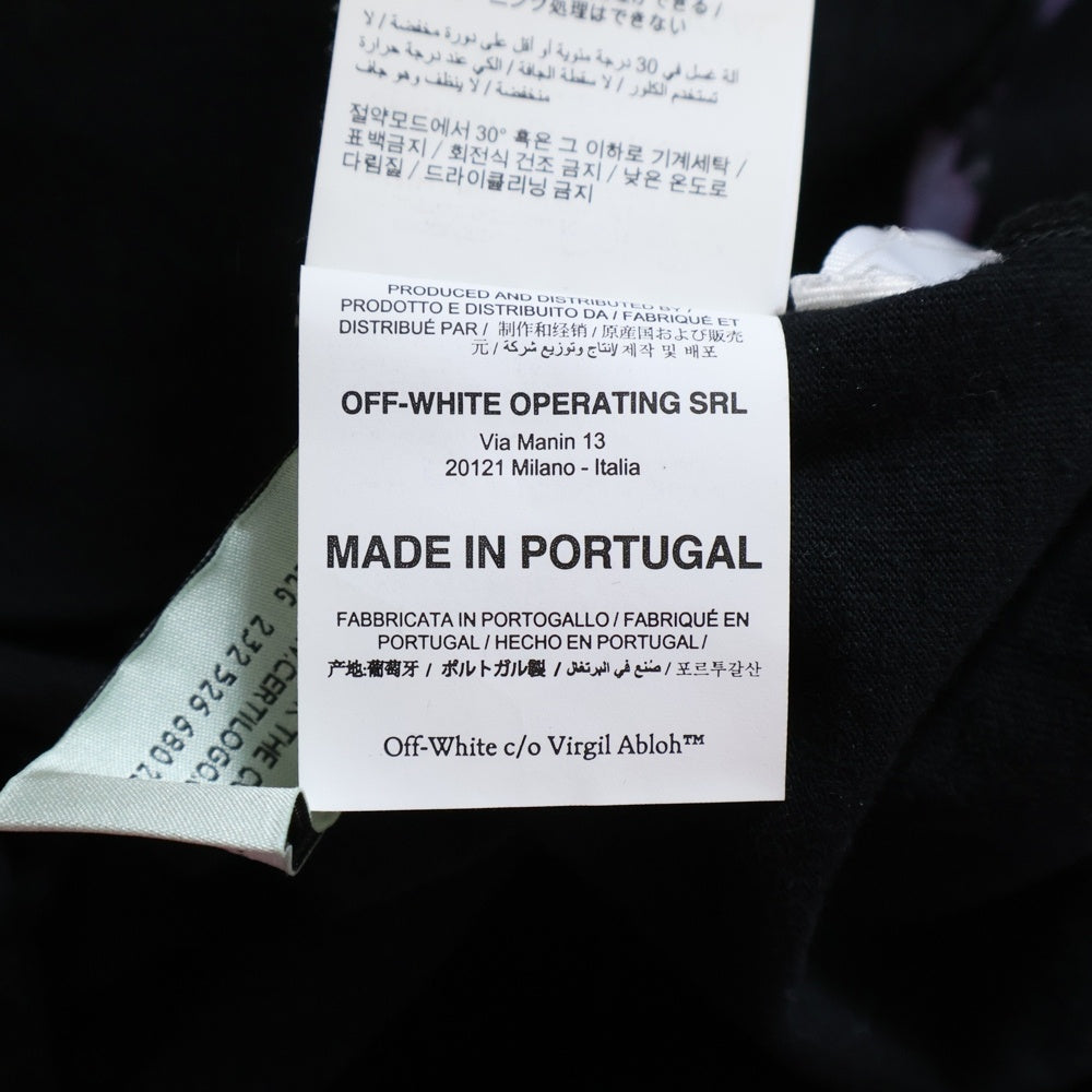 OFF-WHITE(オフホワイト) 21SS Galaxy Brushed Arrows T-Shirt ギャラクシー ブラッシュド アロー バックロゴプリント クルーネック半袖Tシャツ カットソー ブラック OMAA002G20JER008