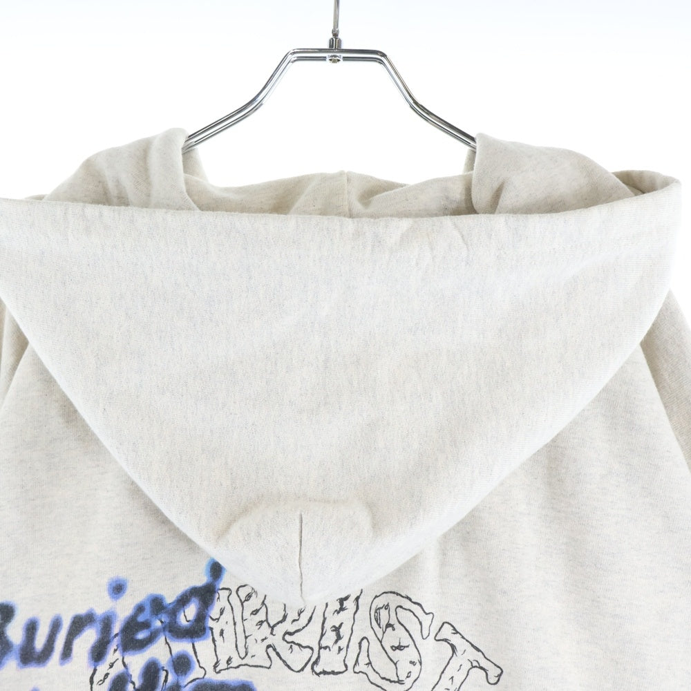 RRR123 RIVINGTON roi Rebis(リヴィントンロイレビス) COUNTLESS ACTS ZIP-UP ロゴプリント ジップアップ スウェット パーカー グレー