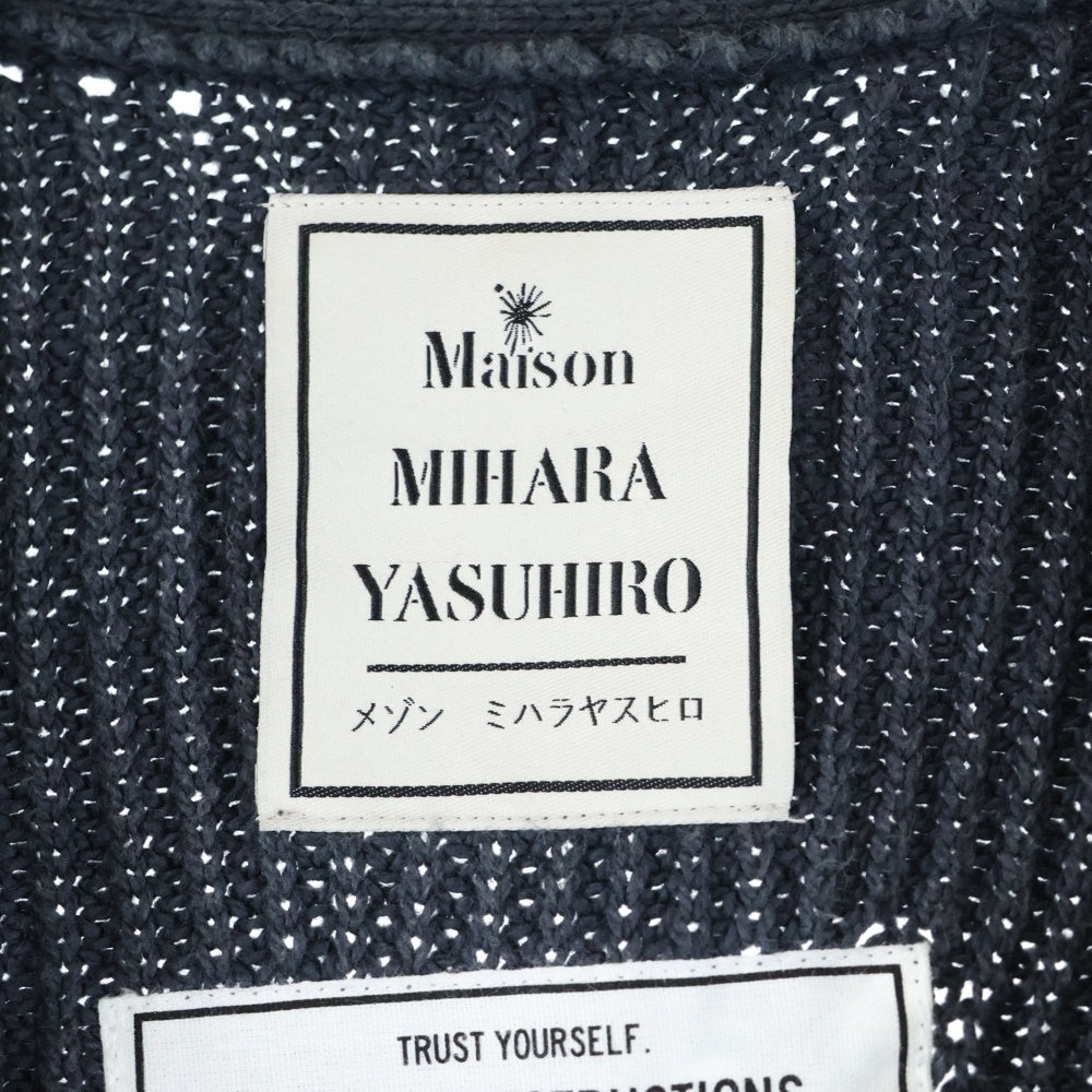 MAISON MIHARAYASUHIRO(メゾンミハラヤスヒロ) MMY BLACHES KNIT CARDIGAN ブリーチ加工 ダメージ コットン ニット カーディガン グレー K12CD502