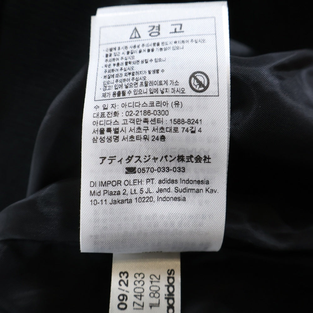 adidas(アディダス) スリーストライプス ルーズ ファイヤーバード フェイクレザー トラックスーツジャケット ブラック IZ4033