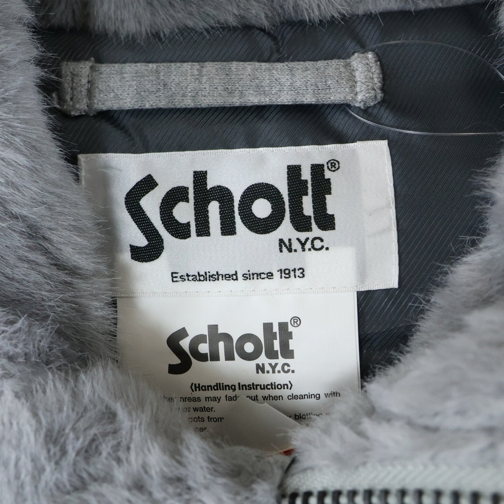 SCHOTT(ショット) ラピッドファー フルジップフード付き ジップアップ ジャケット グレー M53159