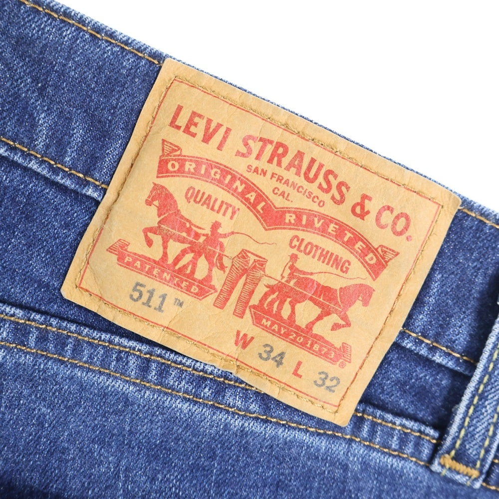 Levi's(リーバイス) ウォッシュ加工 ストレート デニムパンツ ブ ジーンズ インディゴ S40196