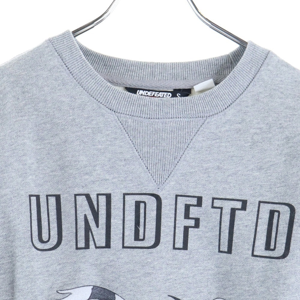 UNDEFEATED(アンディフィーテッド) フロント プリント クルーネック スウェットトレーナー 長袖 グレー B5018089