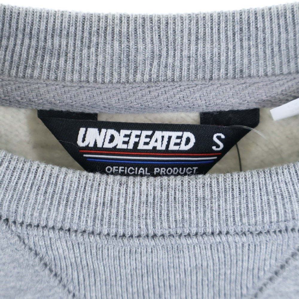 UNDEFEATED(アンディフィーテッド) フロント プリント クルーネック スウェットトレーナー 長袖 グレー B5018089