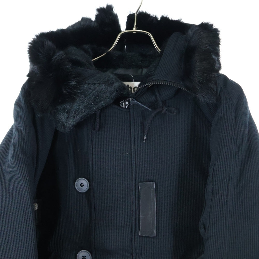 SCHOTT(ショット) ラピッドファー フルジップフード付き ジップアップ ジャケット ブラック M53154