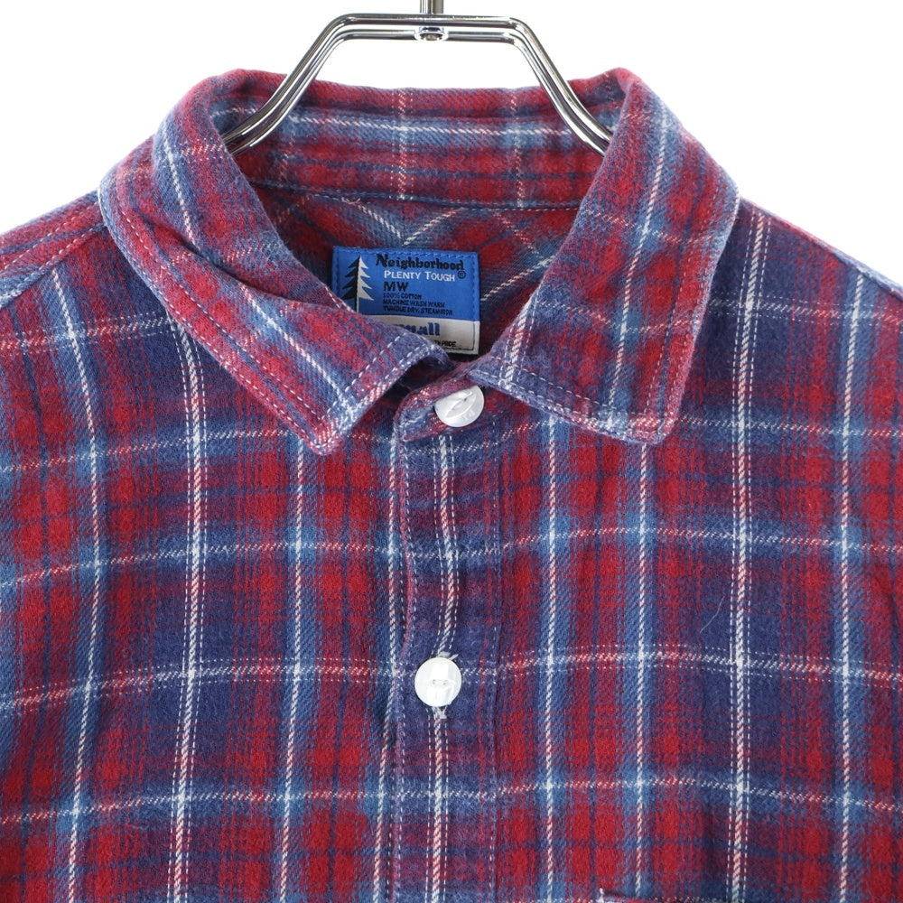 NEIGHBORHOOD(ネイバーフッド) コットン チェック 長袖シャツ レッド/ブルー 101SHNH-SHM01