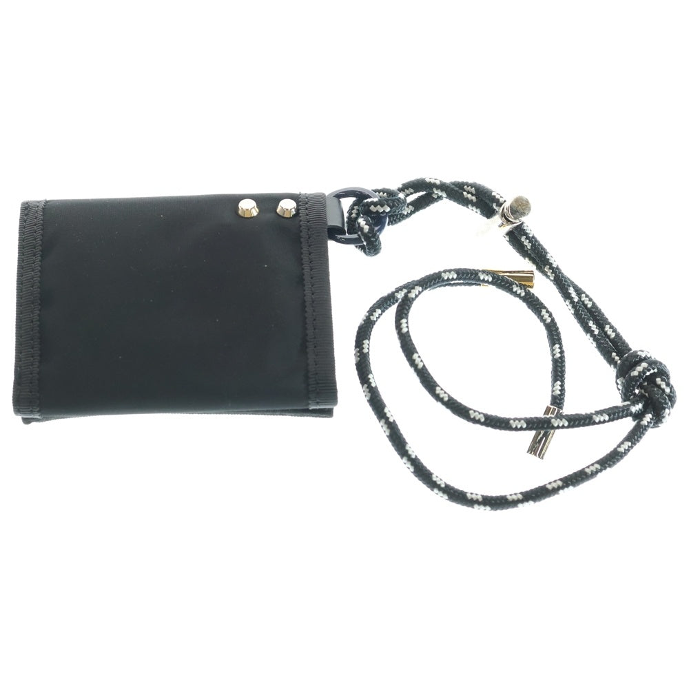 Sacai(サカイ) ×PORTER Trifold Wallet ポーター ストラップ付き ナイロン 三つ折り財布 ウォレット ブラック 2110600188