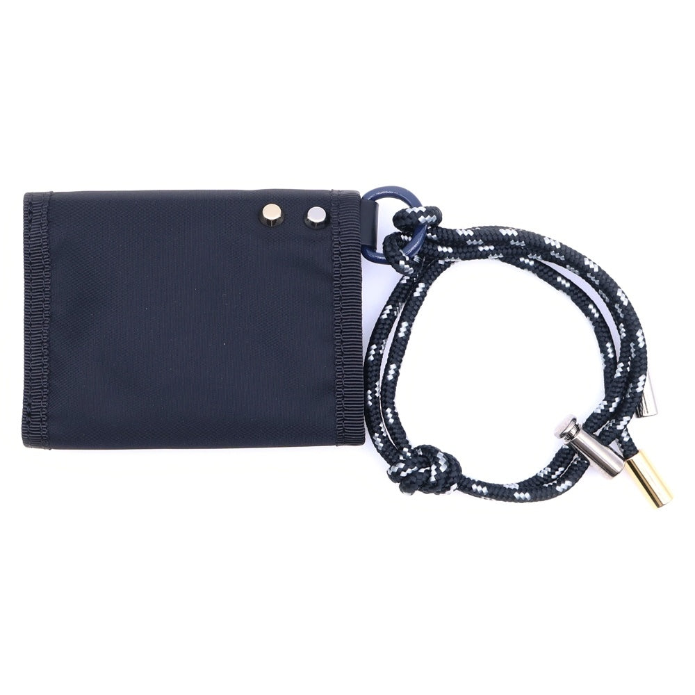 Sacai(サカイ) ×PORTER Trifold Wallet ポーター ストラップ付き ナイロン 三つ折り財布 ウォレット ブラック 2110600188