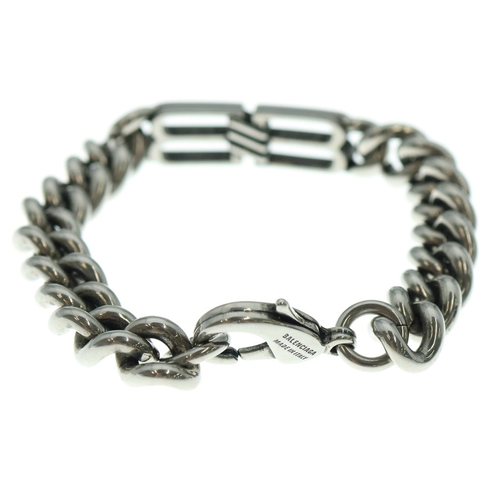 BALENCIAGA(バレンシアガ) BB Icon Gourmette-Chain Bracelet BBアイコン グルメット チェーンブレスレット シルバー 718493 TZ99I0911