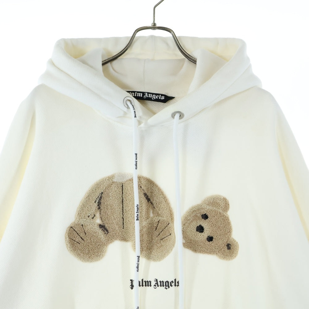Palm Angels(パームエンジェルス) 21AW BEAR Hoodie ベア パイル スウェット プルオーバーパーカー アイボリー PMBB058C99FLE001
