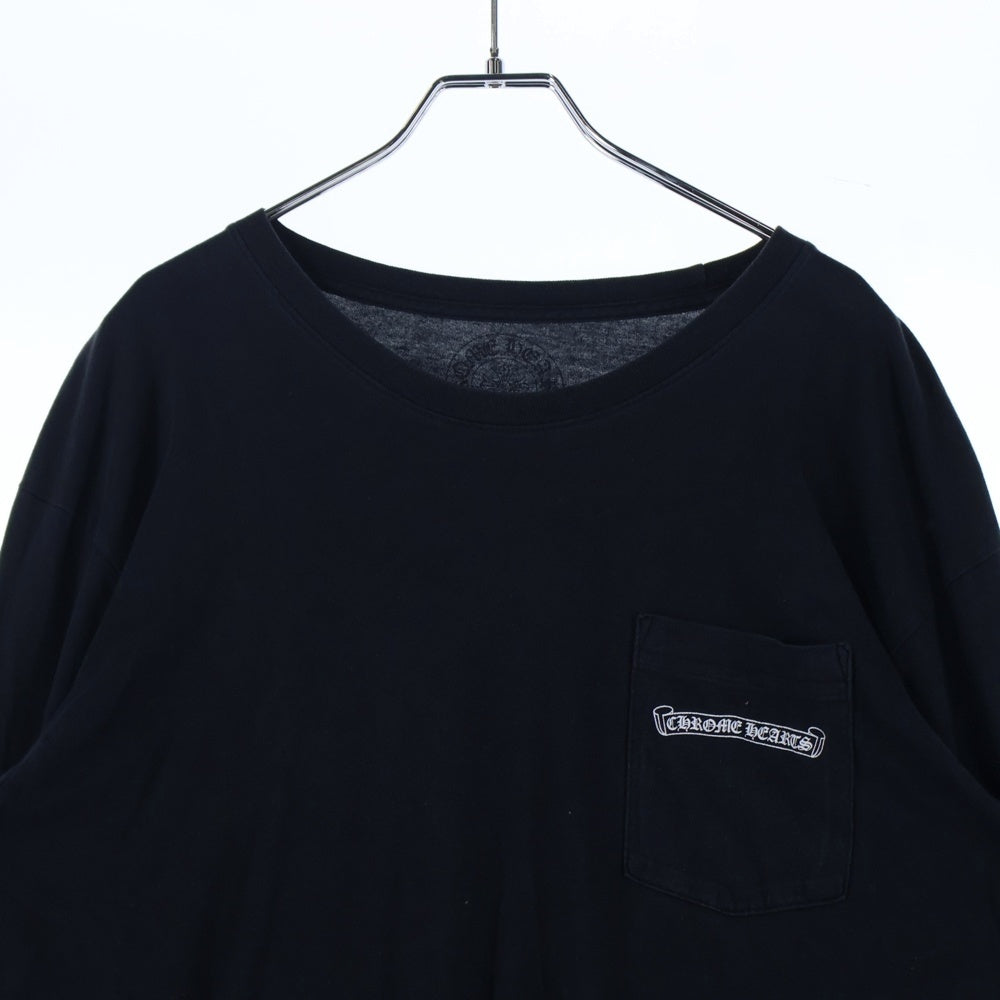 CHROME HEARTS(クロムハーツ) CH L S 1 バック スクロールラベル プリント クルーネック ロングスリーブ 長袖 Tシャツ カットソー ブラック