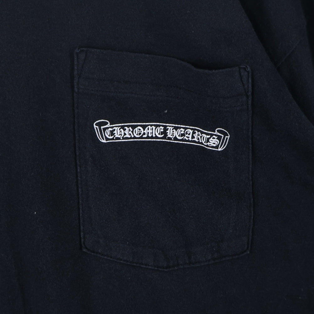 CHROME HEARTS(クロムハーツ) CH L S 1 バック スクロールラベル プリント クルーネック ロングスリーブ 長袖 Tシャツ カットソー ブラック