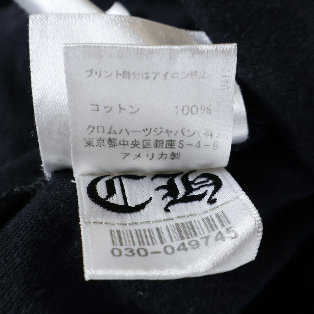 CHROME HEARTS(クロムハーツ) CH L S 1 バック スクロールラベル プリント クルーネック ロングスリーブ 長袖 Tシャツ カットソー ブラック