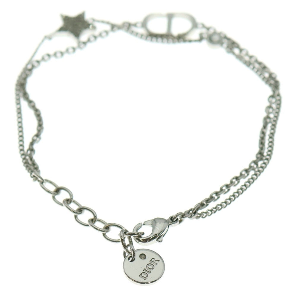 Christian Dior(クリスチャンディオール) CDアイコン ダブルチェーン ブレスレット シルバー