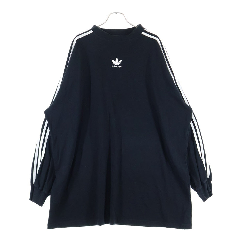 BALENCIAGA(バレンシアガ) 23SS ×adidasアディダス ロングスリーブ長袖 Tシャツ カットソー ブラック 728788 TNVA6