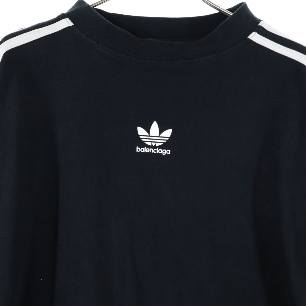 BALENCIAGA(バレンシアガ) 23SS ×adidasアディダス ロングスリーブ長袖 Tシャツ カットソー ブラック 728788 TNVA6