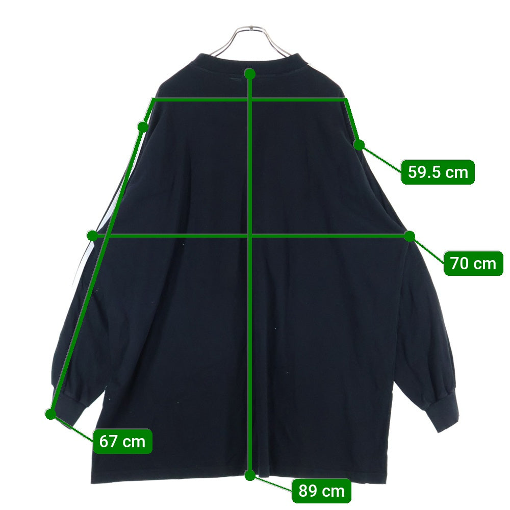 BALENCIAGA(バレンシアガ) 23SS ×adidasアディダス ロングスリーブ長袖 Tシャツ カットソー ブラック 728788 TNVA6