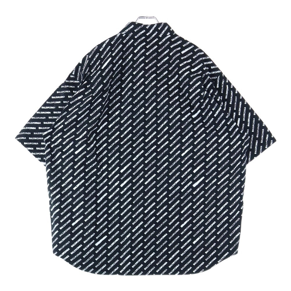 BALENCIAGA(バレンシアガ) 24SS オールオーバー ロゴプリント 半袖シャツ ブラック 681702 TQL07