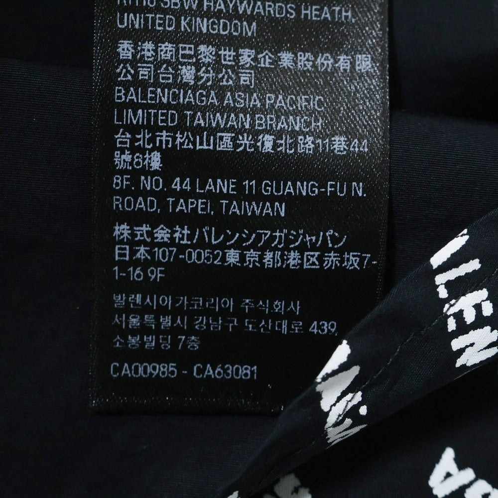 BALENCIAGA(バレンシアガ) 24SS オールオーバー ロゴプリント 半袖シャツ ブラック 681702 TQL07