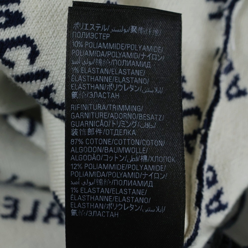 BALENCIAGA(バレンシアガ) 23AW オールオーバーロゴ ジャガード クルーネック ニットセーター ネイビー 736247 T3233
