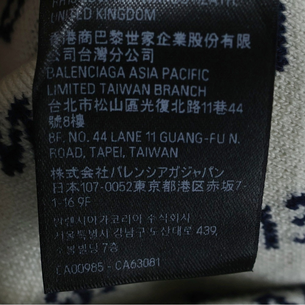 BALENCIAGA(バレンシアガ) 23AW オールオーバーロゴ ジャガード クルーネック ニットセーター ネイビー 736247 T3233
