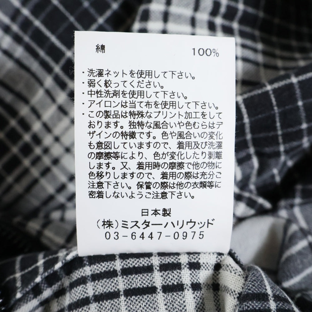 N.HOOLYWOOD(エヌハリウッド) 23SS チェック ワイド ショーツ ショート ハーフパンツ ブラック/ホワイト 2231-CP51-020