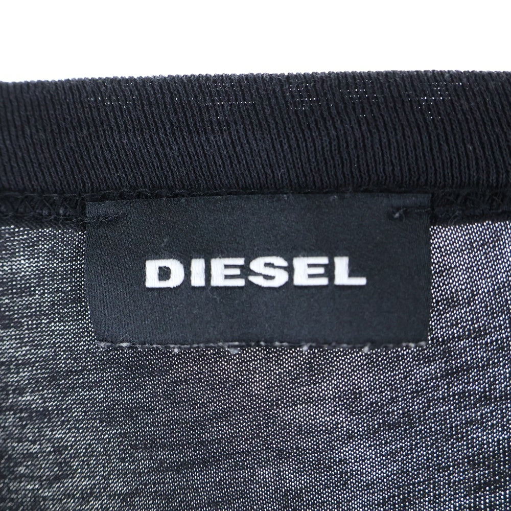 DIESEL(ディーゼル) リブ ロングスリーブ 長袖Tシャツ カットソー ブラック