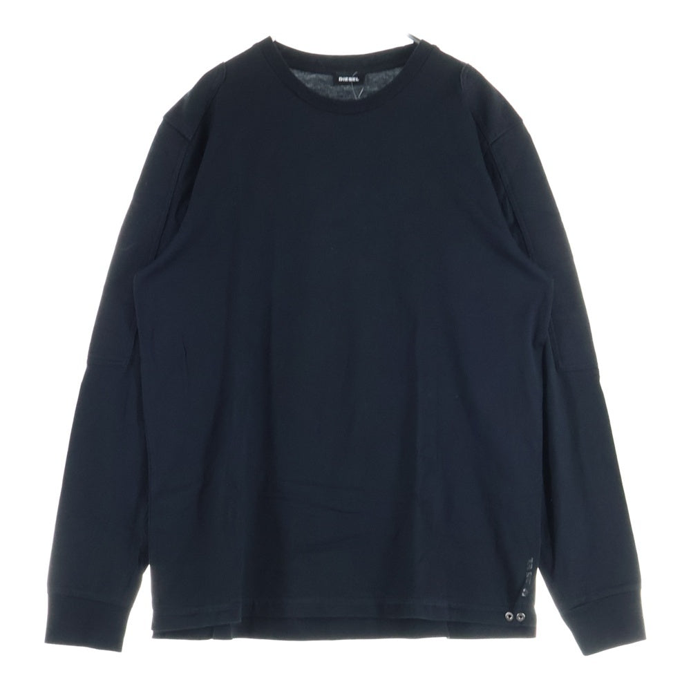 DIESEL(ディーゼル) ショルダーデザイン ロングスリーブ 長袖Tシャツ カットソー ブラック